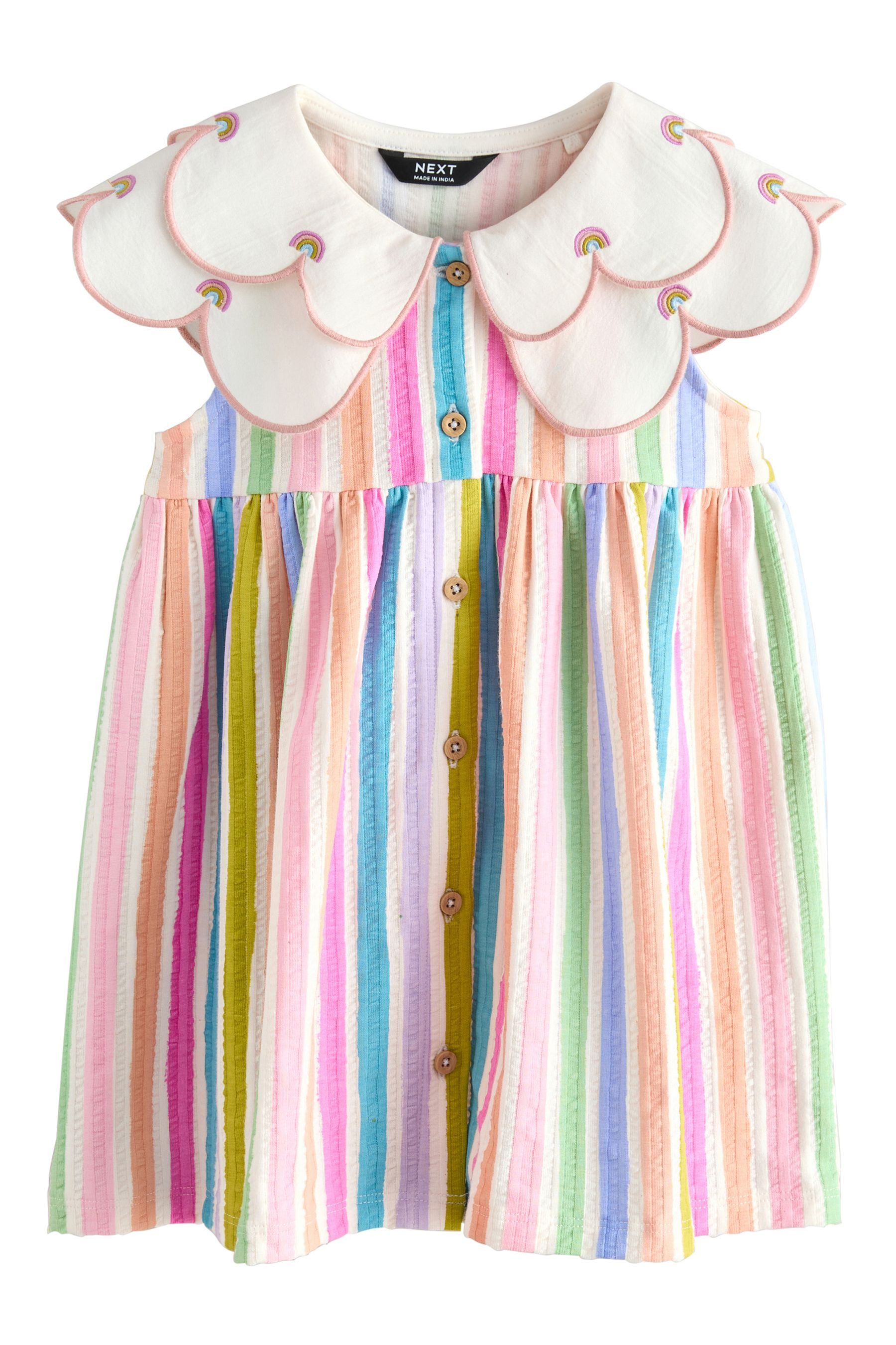 Next Sommerkleid Ärmelloses Sommerkleid mit Kragen (1-tlg)