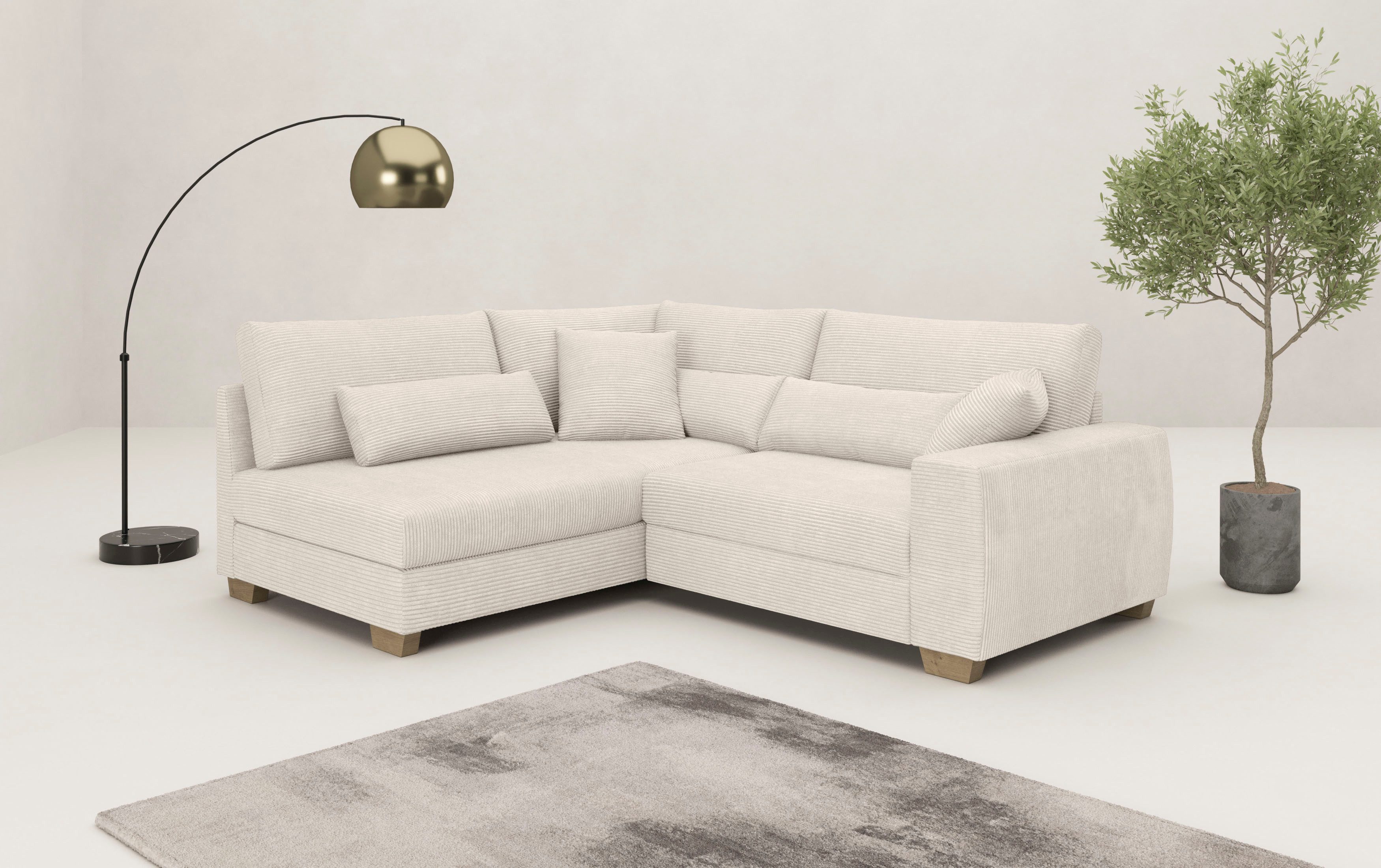 Mr. Couch Ecksofa "Hilla L-Form, bis 140 kg belastbar", mit Taschenfederker günstig online kaufen
