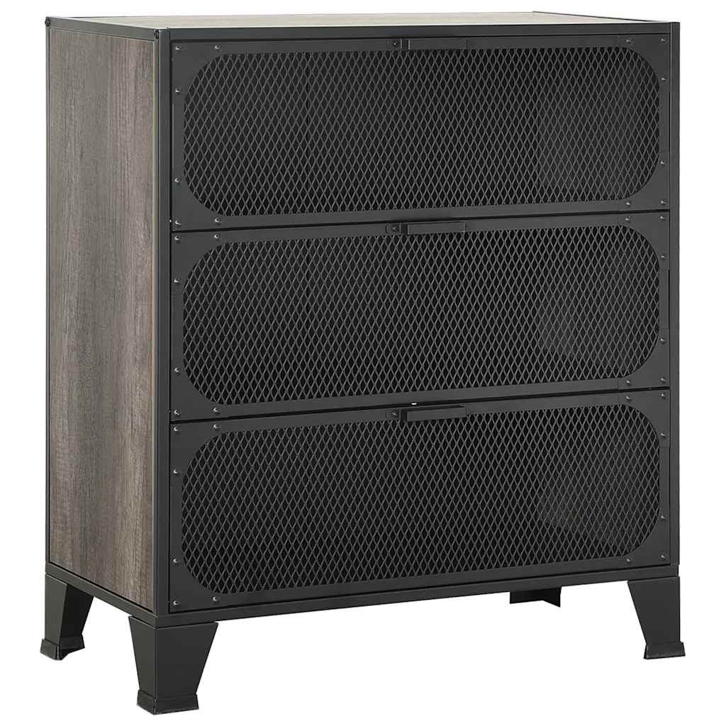 vidaXL Mehrzweckschrank Aufbewahrungsschrank Grau 72x36x82 cm Metall und MDF (1-St)