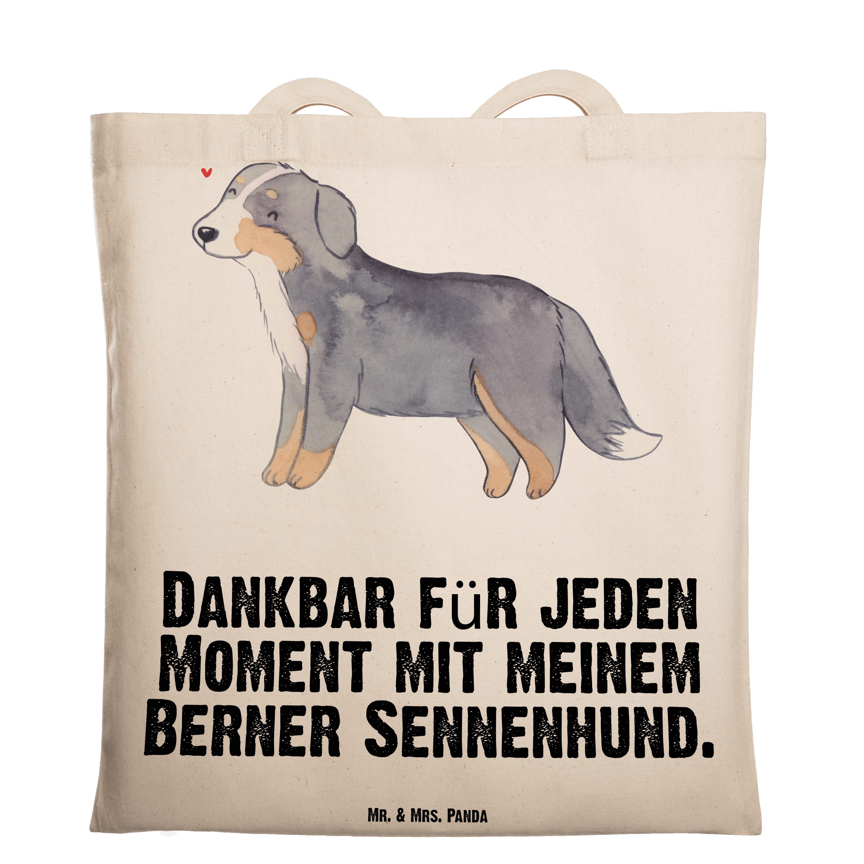 Mr. & Mrs. Panda Tragetasche Berner Sennenhund Moment - Transparent - Geschenk, Beuteltasche, Dürr (1-tlg)