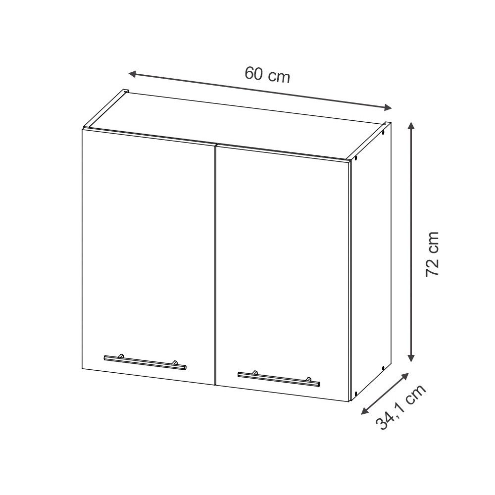 Vicco Hängeschrank Fame-Line, Anthrazit Hochglanz/Anthrazit, 60 cm (1-St)