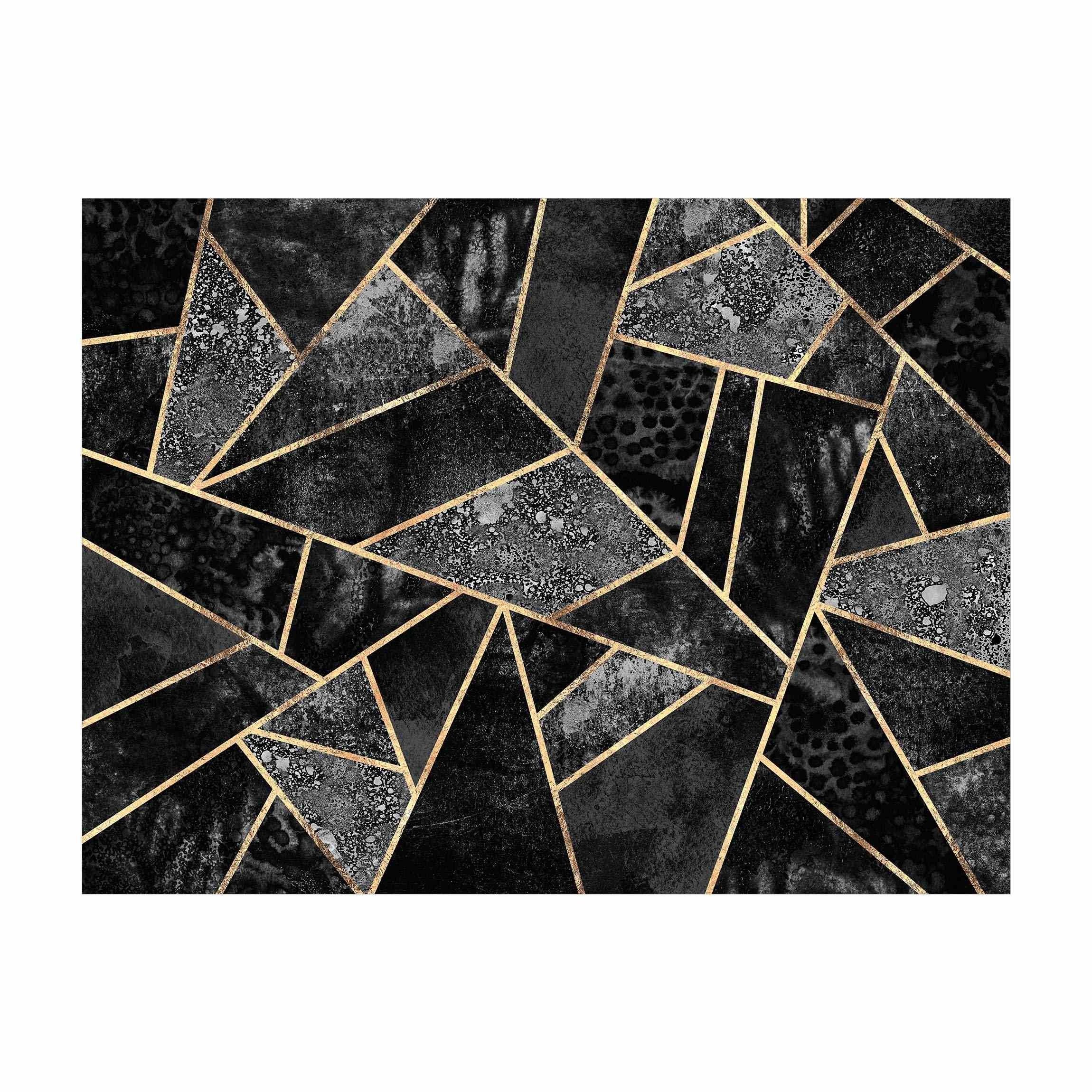 Bilderdepot24 Teppich Vinyl Wohnzimmer Schlafzimmer Flur Küche Muster Abstrakt, rechteckig - schwarz glatt, nass wischbar (Küche, Tierhaare) - Saugroboter & Bodenheizung geeignet