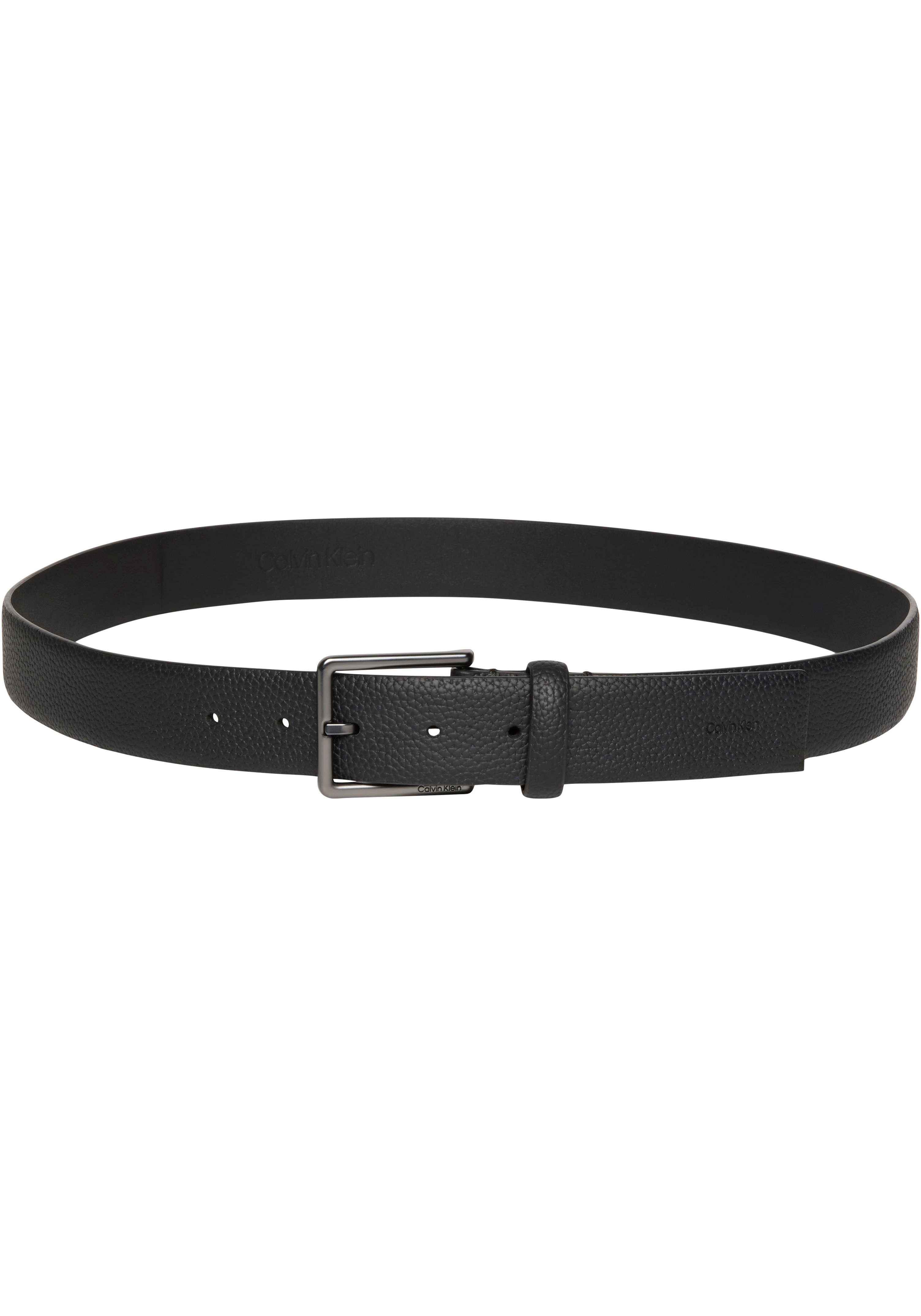Calvin Klein Ledergürtel WARMTH BUCKLE PEBBLE 35MM FIXED Größenverstellbar mit Metallschließe