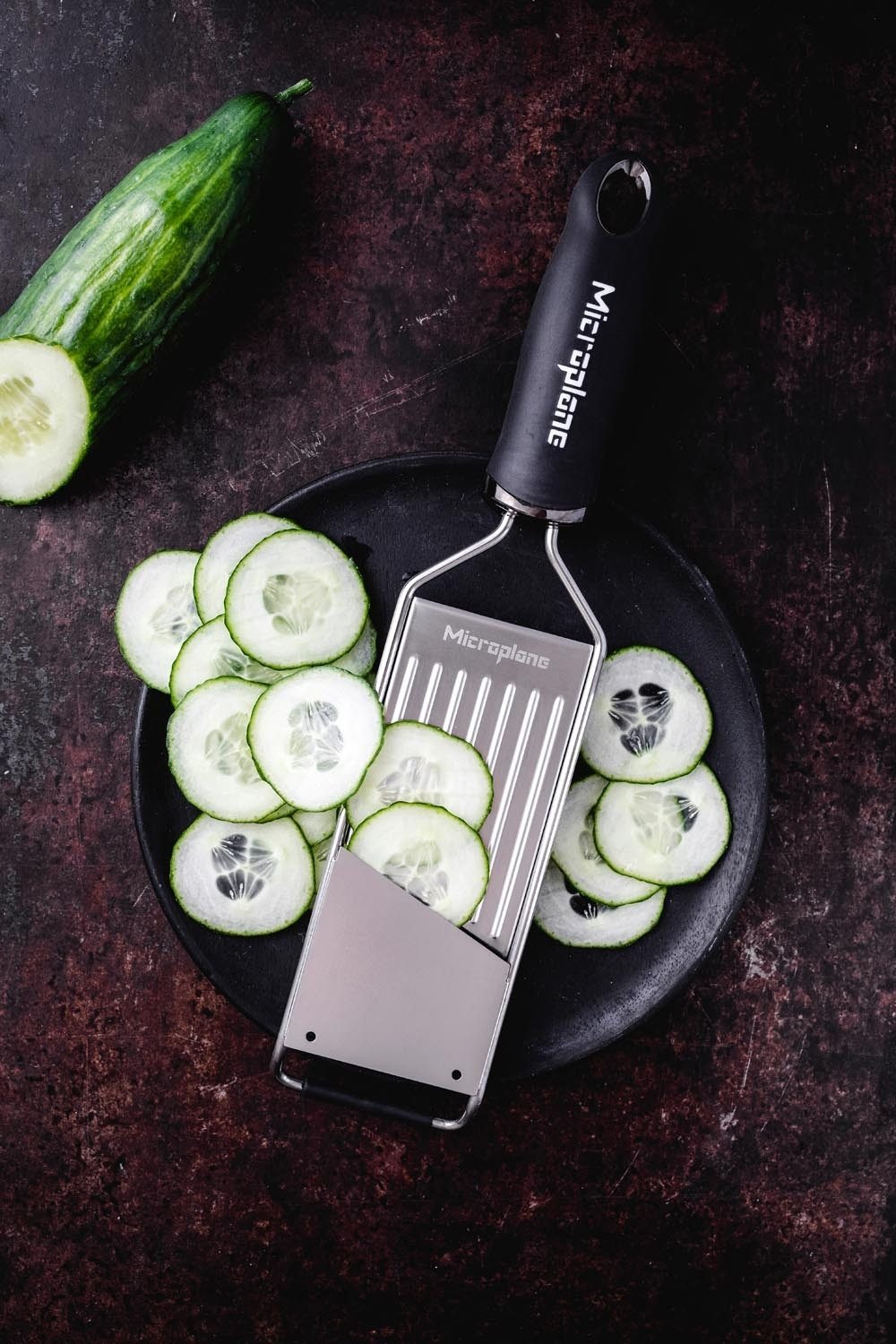 Microplane Küchenreibe Gemüsehobel GOURMET, L 31,5 cm, mit Gummifuß, Edelstahl, Gummi, Kunststoff, spülmaschinenfest, für 2 mm dünne scheiben