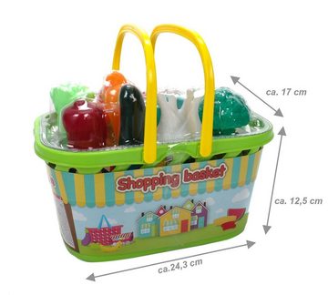 Bubble-Store Einkaufskorb Kindereinkaufskorb, Kinder Einkaufskorb gefüllt mit Lebensmittel Spielzeug
