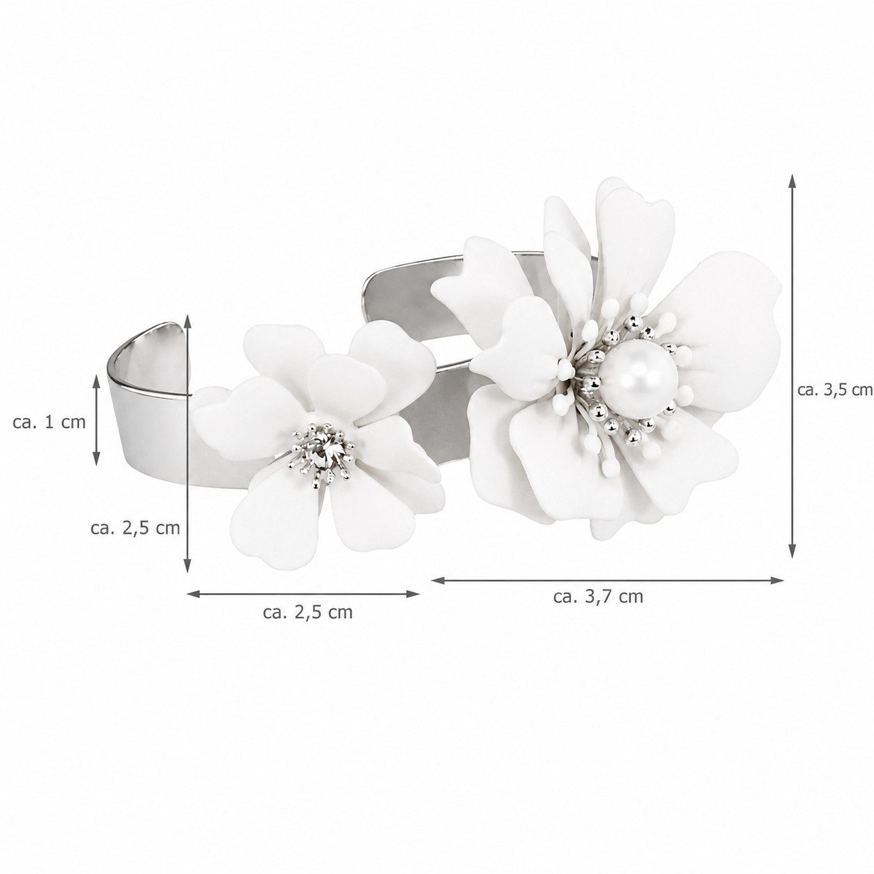 LUISIA® Armreif Armspange "Nelia" mit Blumen (inkl. Schmuckbox), 16 Karat vergoldet