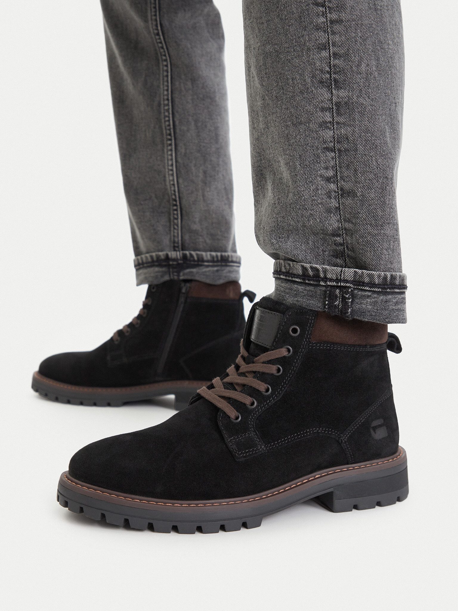 G-STAR G Star Raw Herrenstiefel Braun G-STAR RAW-CEO-NOLAN-02 MI24 Schwarz Schnürstiefel