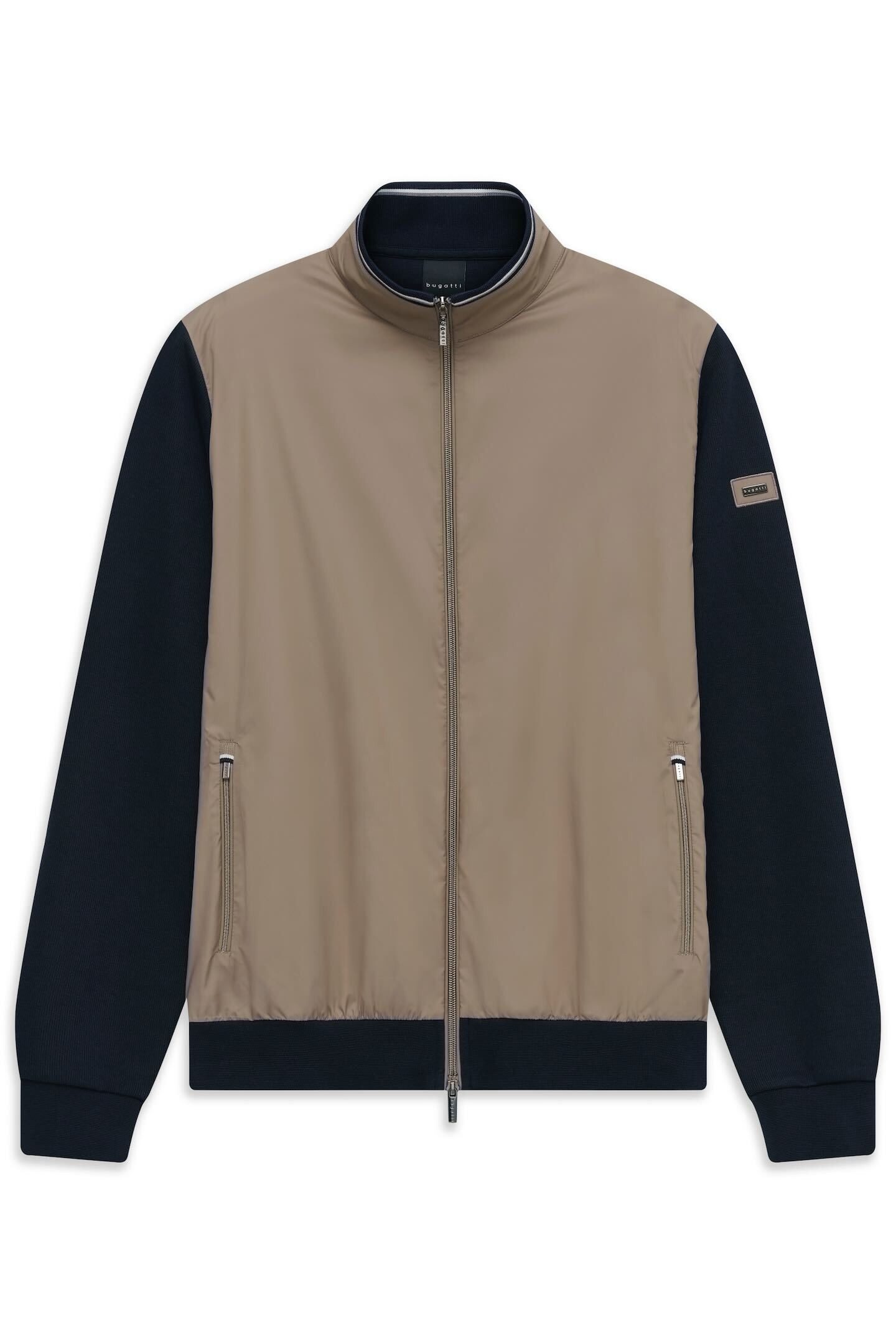 bugatti Sweatjacke Modern Fit mit Reißverschluss und Stehkragen