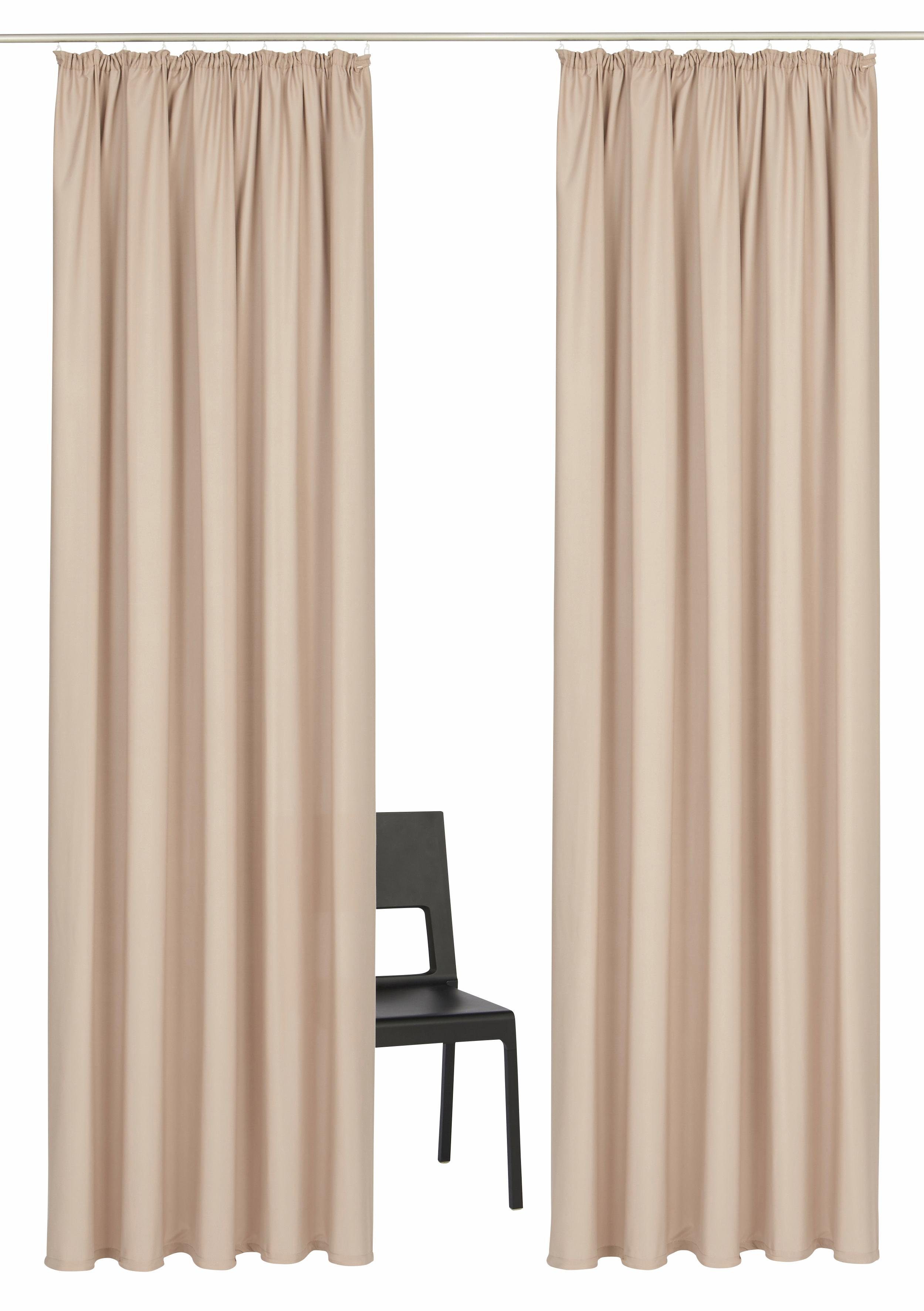 my home Vorhang Parry (2 St), Kräuselband, blickdicht, Polyester, 2-er Set, günstig online kaufen