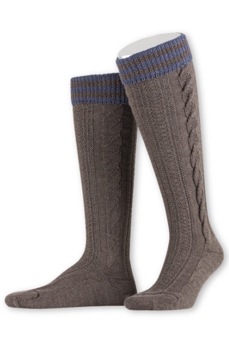 Trachtensocken Trachten Kniestrümpfe - L8995R - braun/jeans