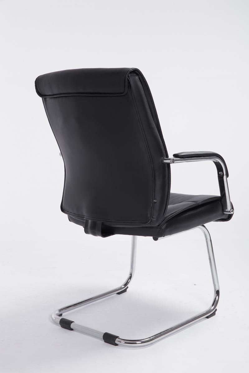 TPFLiving Besucherstuhl Siva - Metall Sitzfläche: - Sitzfläche Kunstleder mit - gepolsterter Konferenzstuhl Esszimmerstuhl - Gestell: chrom Wohnzimmerstuhl), (Küchenstuhl schwarz hochwertig