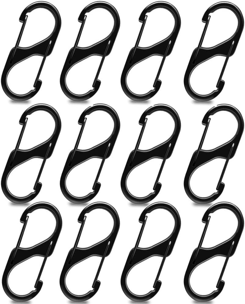 FELIXLEO Karabiner 12 Stück S Karabiner Mini Karabinerhaken Metall Doppelkarabiner, (1 St)