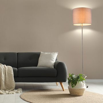 etc-shop LED Stehlampe, Leuchtmittel inklusive, Warmweiß, Steh Leuchte Textil H 160 cm Beleuchtung Stand Lampe Decken