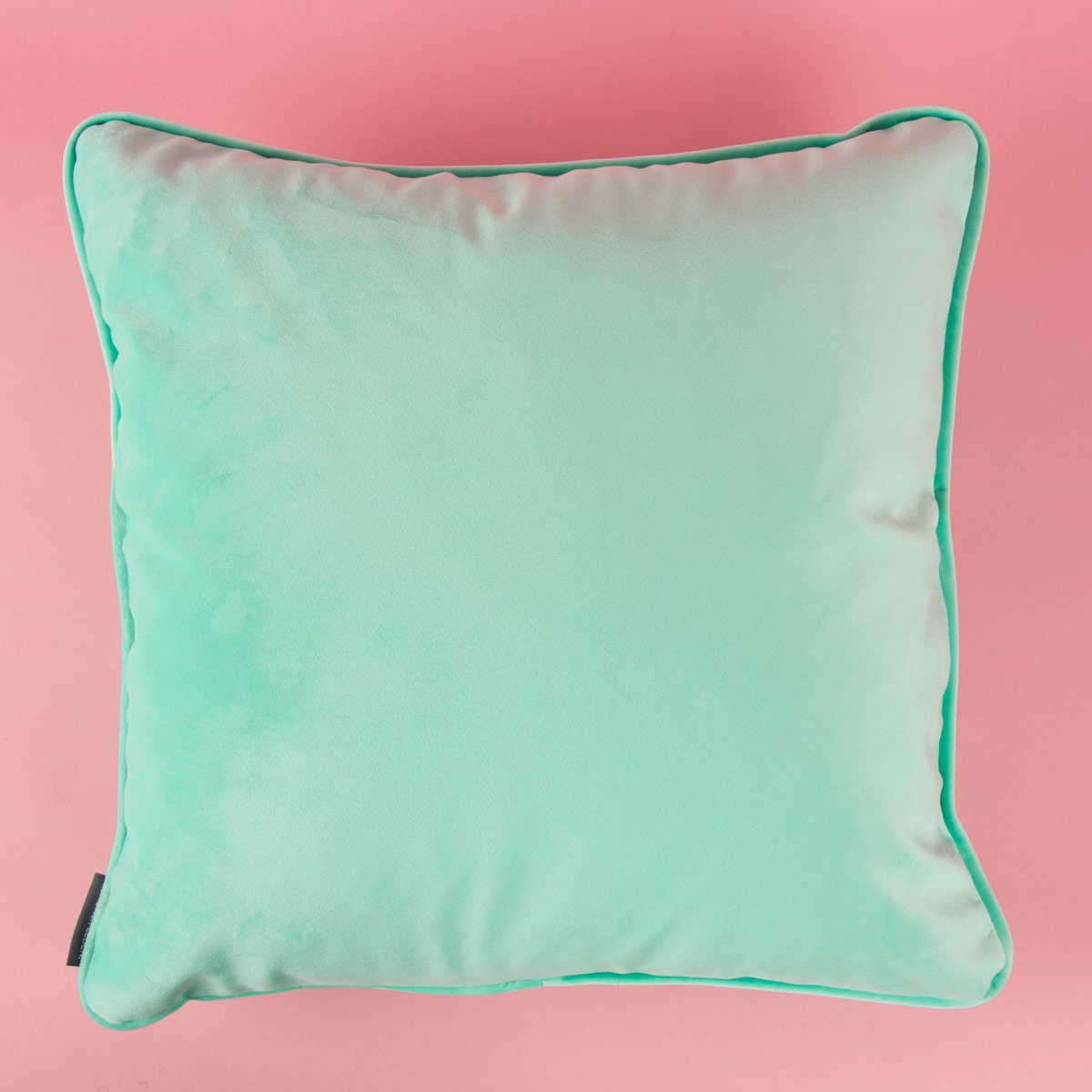 SCHÖNER LEBEN. Dekokissen Samtkissen Keder und Federfüllung mint 50x50cm