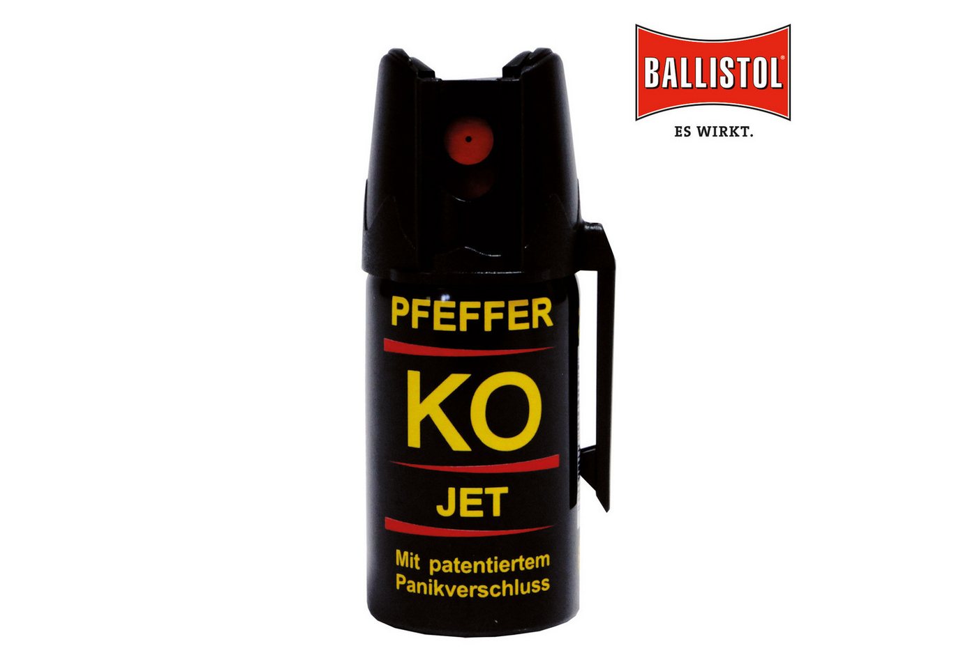 Ballistol Marderspray BALLISTOL Pfeffer-KO-Spray JET 40ml, Tierabwehrspray, 3–4 m Reichweite für sicheres Treffen auch ohne exaktes Zielen, effektives Tierabwehrspray gegen Marder, Hunde & andere Tiere