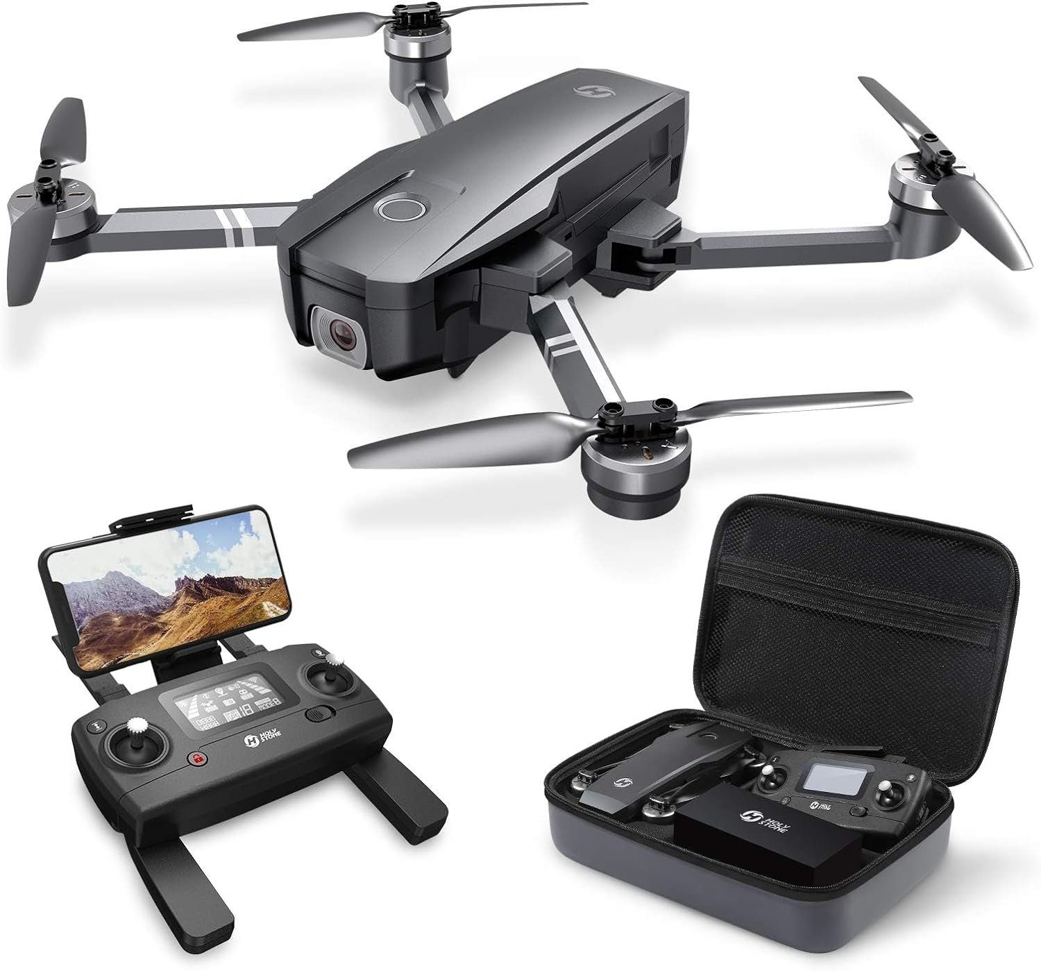 GPS Drohne Faltbare Quadcopter) mit FHD Drohne Kamera Live (4096x2160P, 4K Übertragung RC STONE HOLY