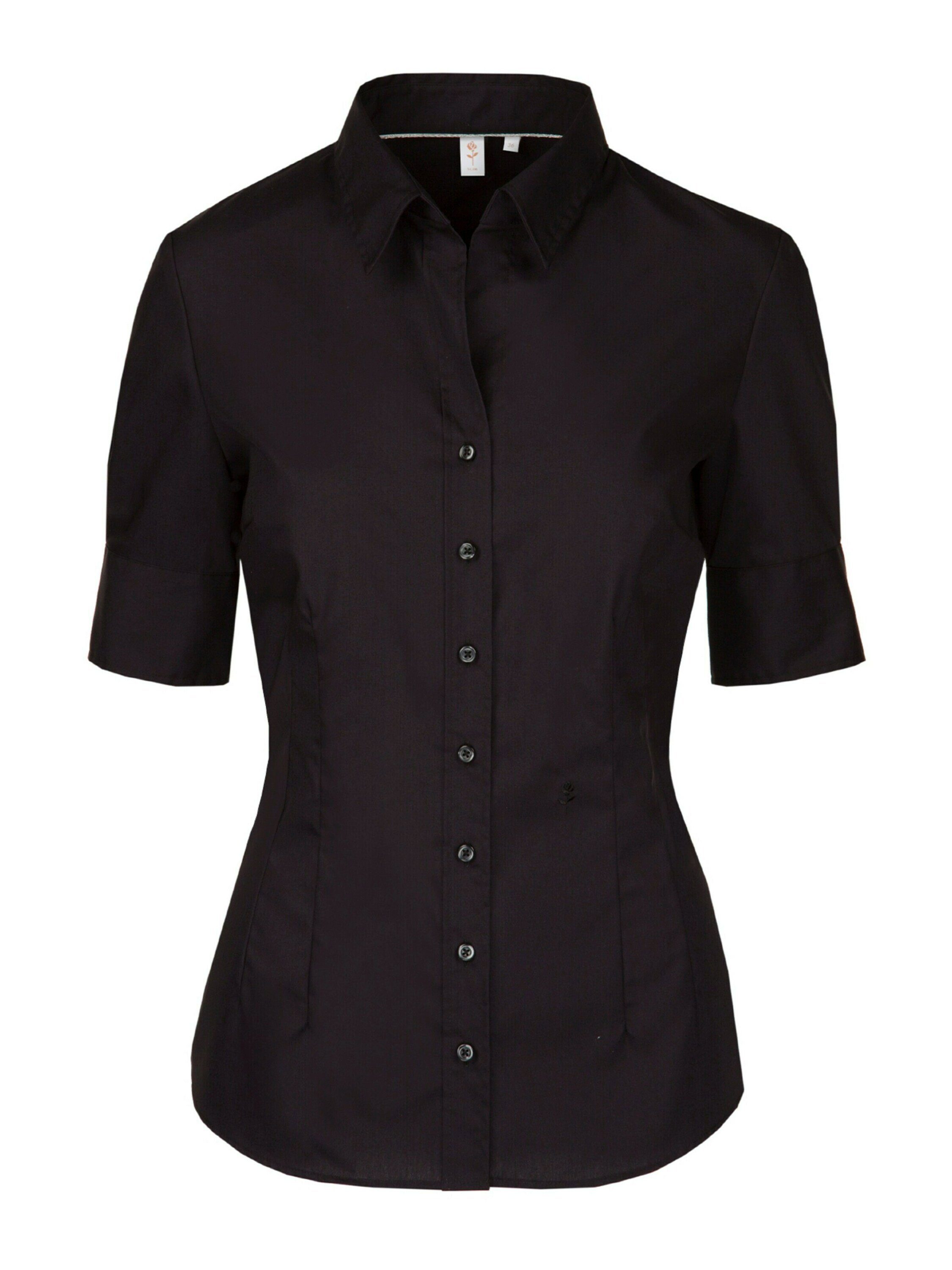 seidensticker Kurzarmbluse Schwarze Rose (1-tlg) Stickerei günstig online kaufen