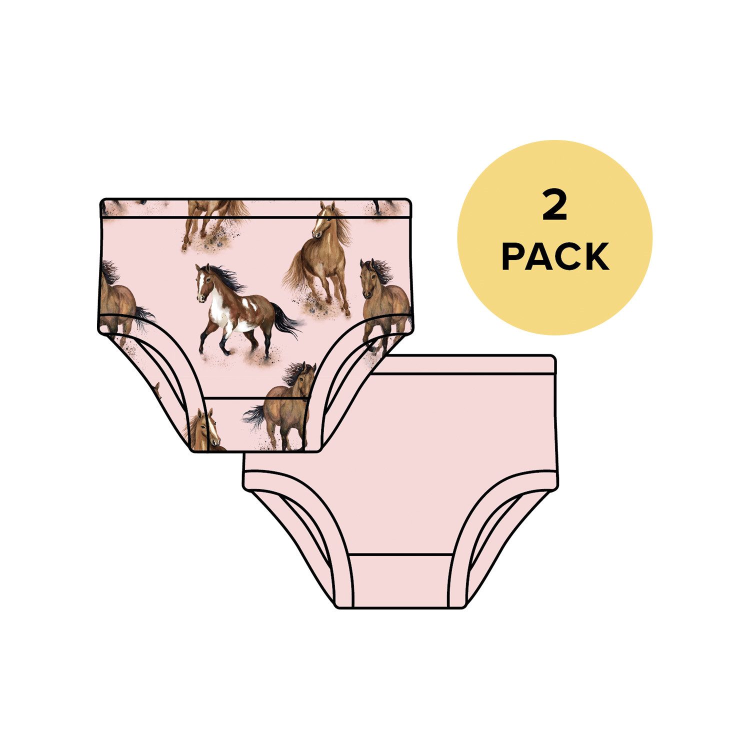 Walkiddy Slip Walkiddy Pferde Kinder Bio Baumwolle GOTS Rosa - Bio Baumwolle,GOTS, Kinderbekleidung,nachhaltige Klamotten,Shorts