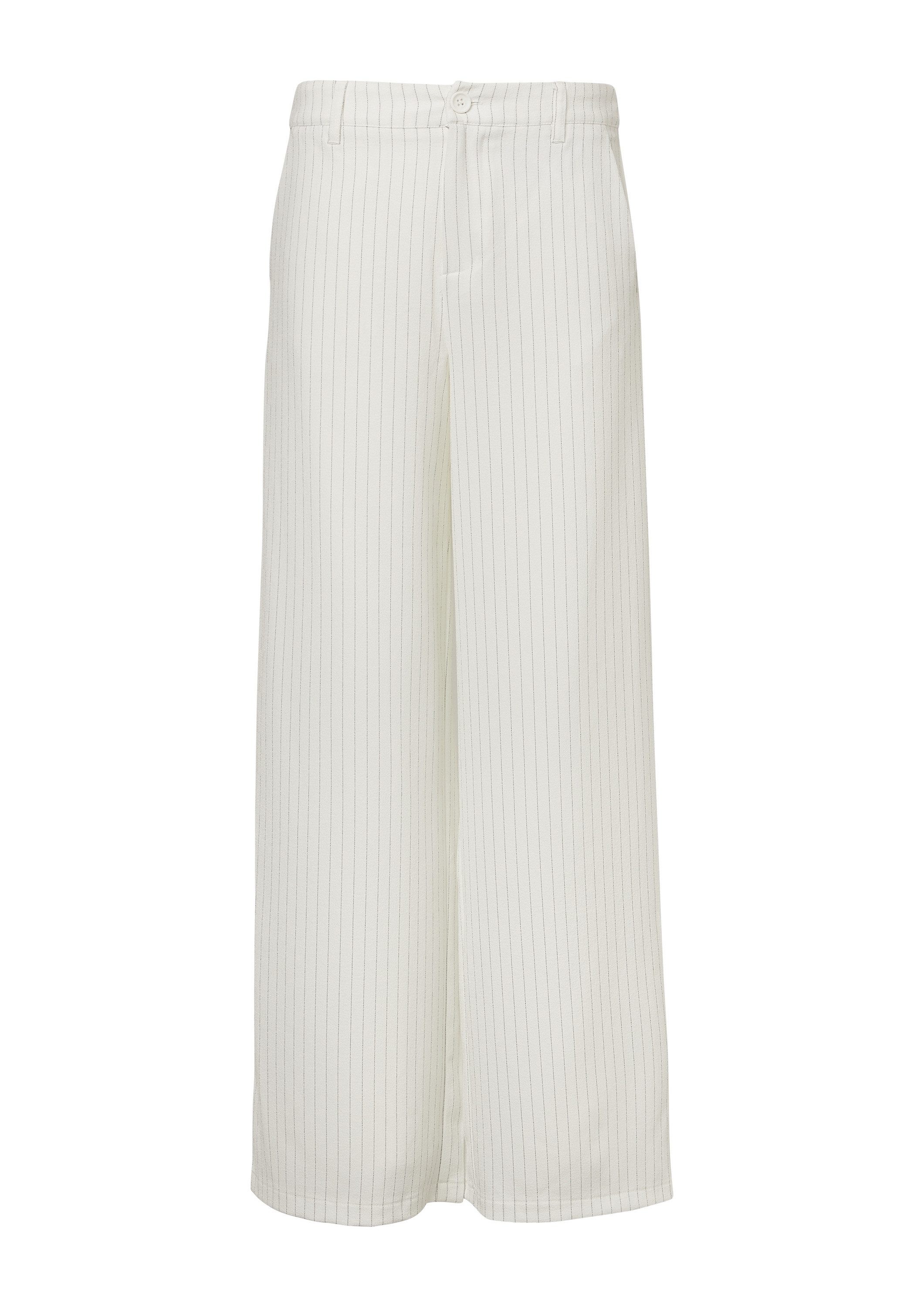 QS Chinos Hose Nadelstreifen-Hose mit weitem Bein günstig online kaufen
