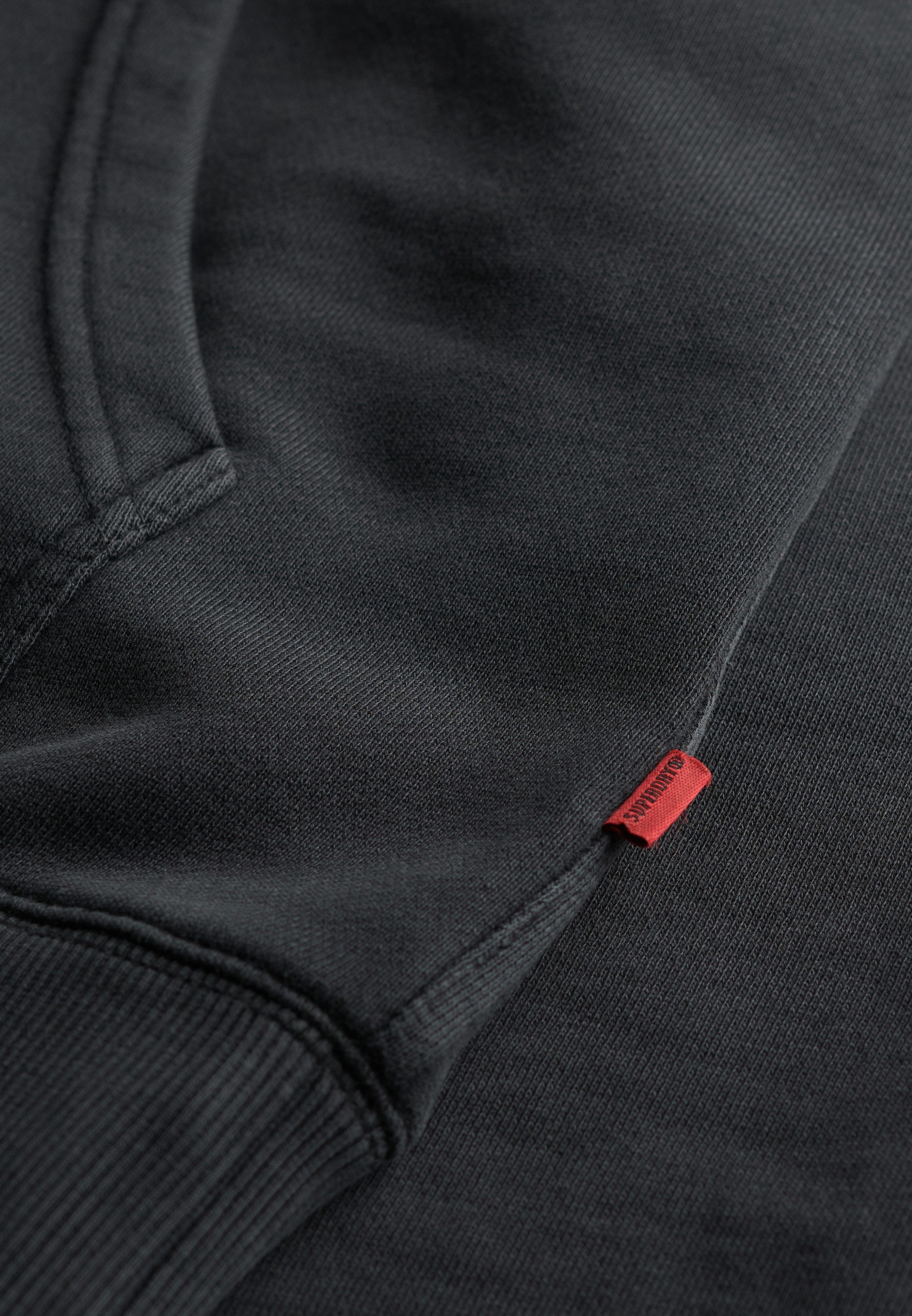 Superdry Kapuzensweatshirt MICRO LOGO HOOD aus Baumwolle und Polyester, Relaxed Fit, angeraute Sweatware