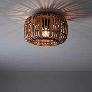 Lightbox Deckenleuchte, ohne Leuchtmittel, Bambus Deckenlampe, Ø 32 cm, E27, braun