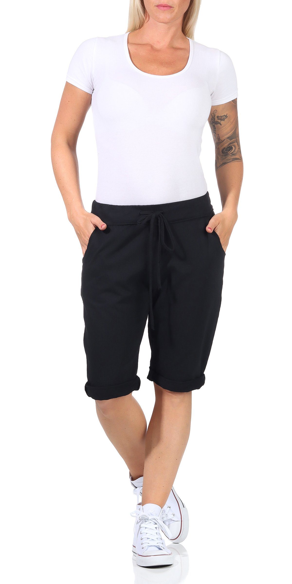 CLEO STYLE Bermudas Sweat Bermuda 1212 Schwarz 36-40 günstig online kaufen