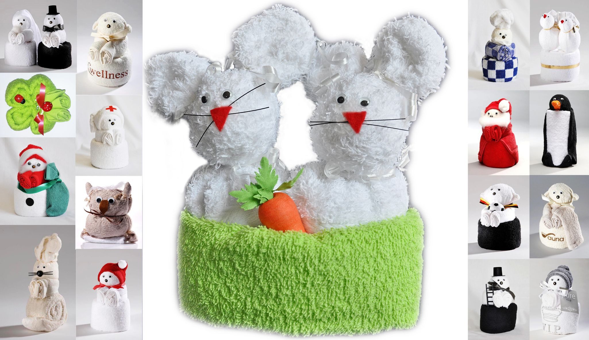 JACK Handtuch Set Frottier Geschenk Set viele Modelle Handarbeit Origami Gästetuch, (1-St), Handtuch, Waschhandschuh, gefaltete Tiere, tolle Geschenkidee