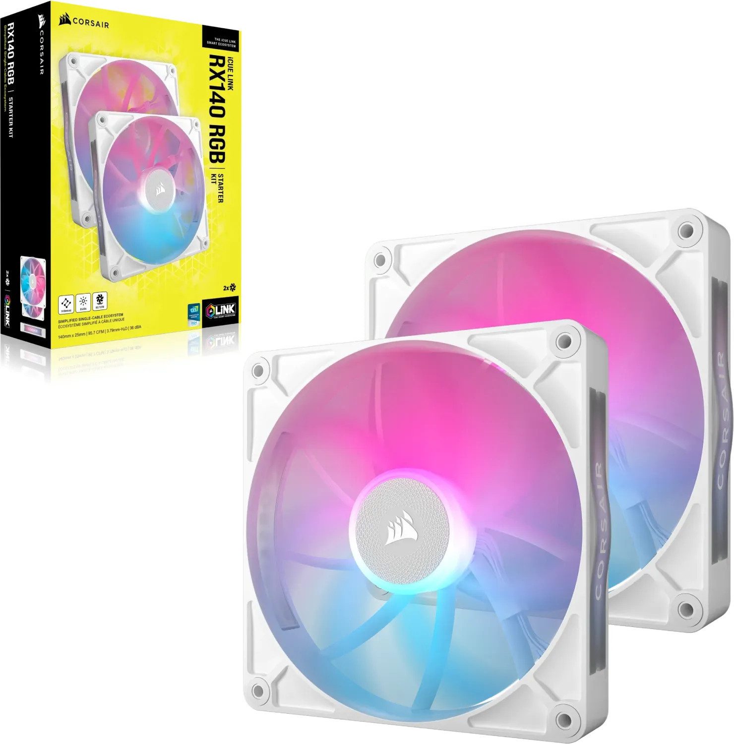 CPU Kühler iCUE LINK RX140 RGB 140-mm-PWM-Lüfter-Zweier-Starter-Kit