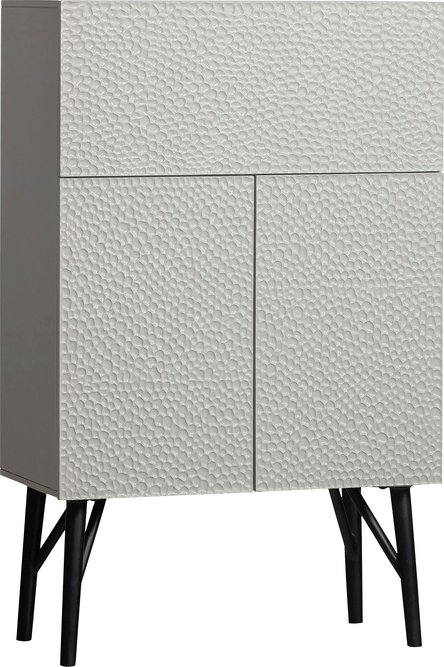 WOOOD Barschrank Carve mit grafischen Muster, Breite 90 cm