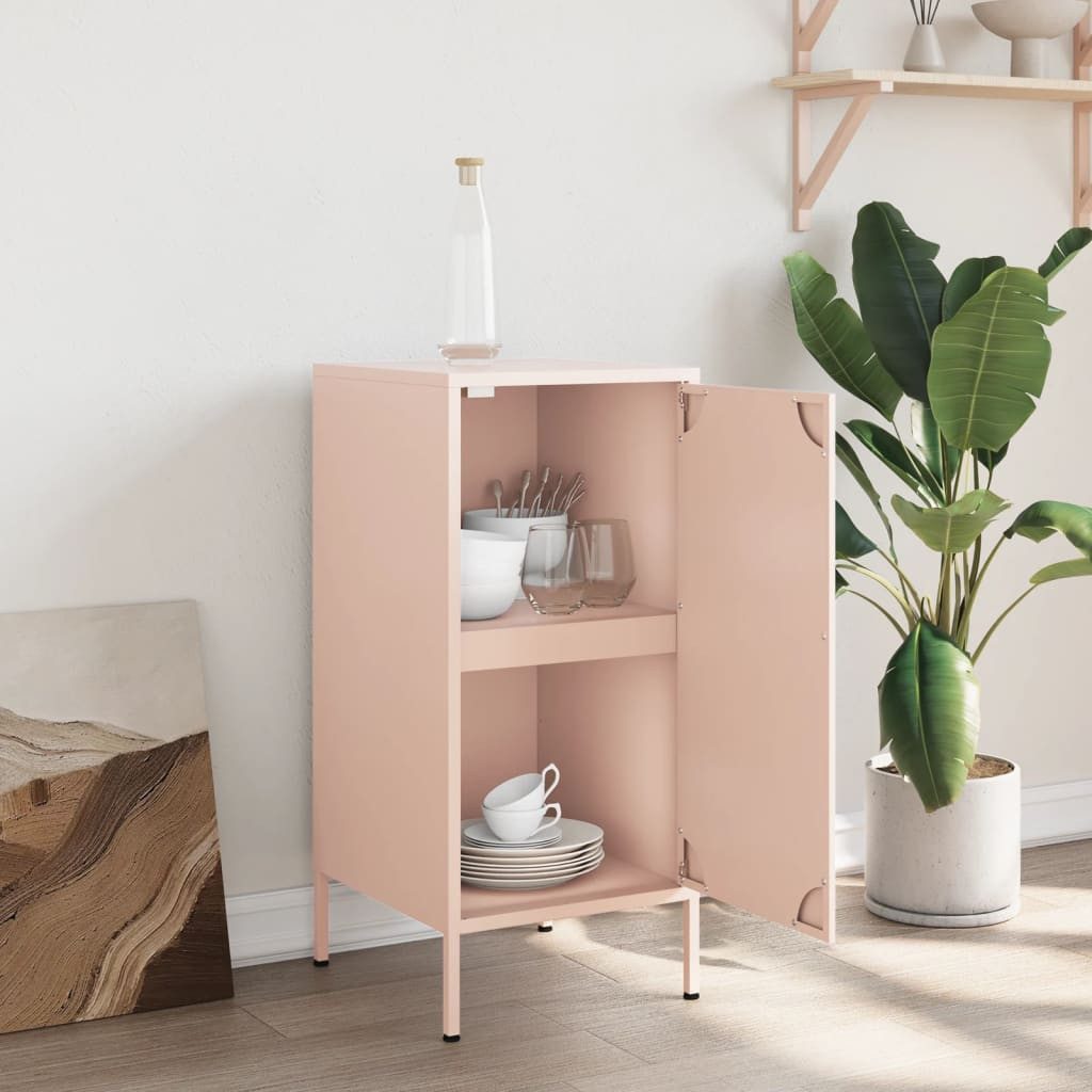 vidaXL Sideboard Sideboard Rosa 36x39x79 cm Stahl (1 St)