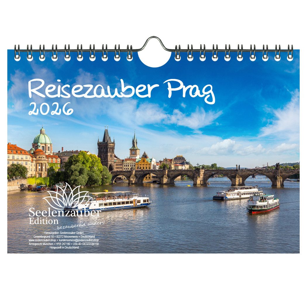 Seelenzauber Wandkalender Reisezauber Prag DIN A5 Kalender für 2026 Tschechien Urlaub Ferien