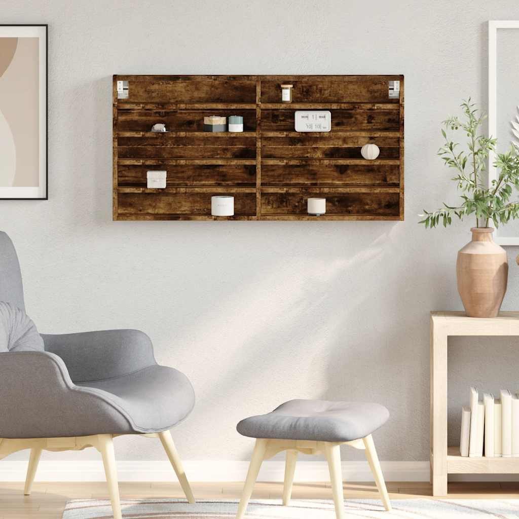 vidaXL Regal Vitrinenschrank Räuchereiche 100x8,5x50 cm günstig online kaufen