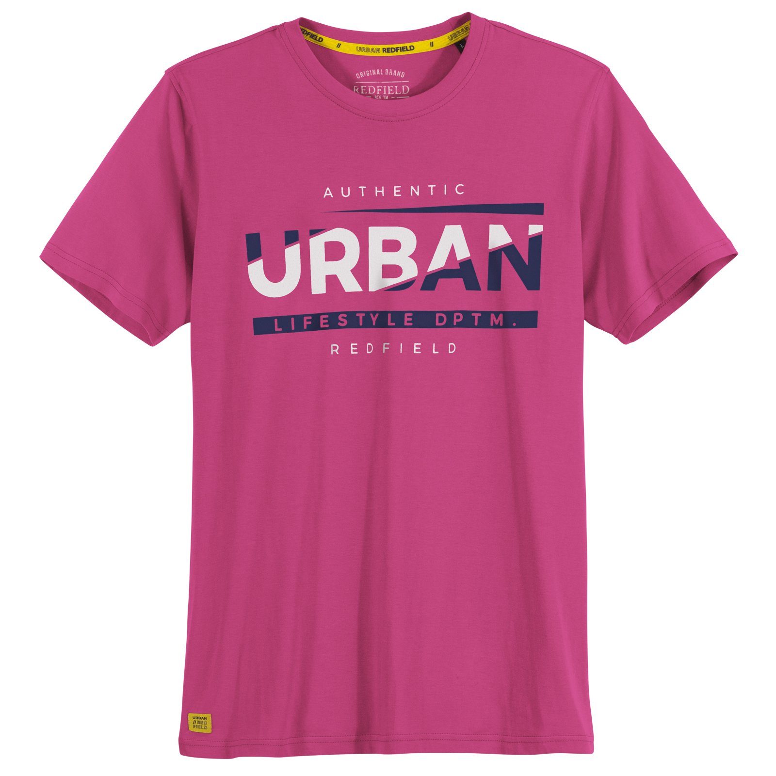 redfield Rundhalsshirt Große Größen fuchsia Herren Urban T-Shirt Redfield Authentic Print