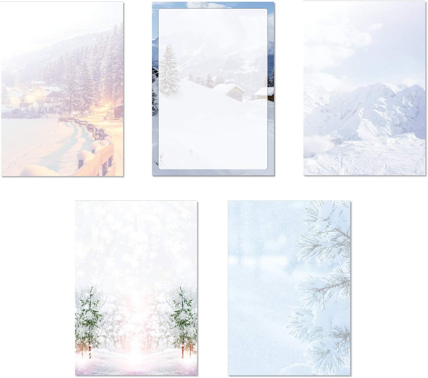 Briefpapier Set Motivpapier DIN A4 verschneite winterliche Natur (MPA-5245)