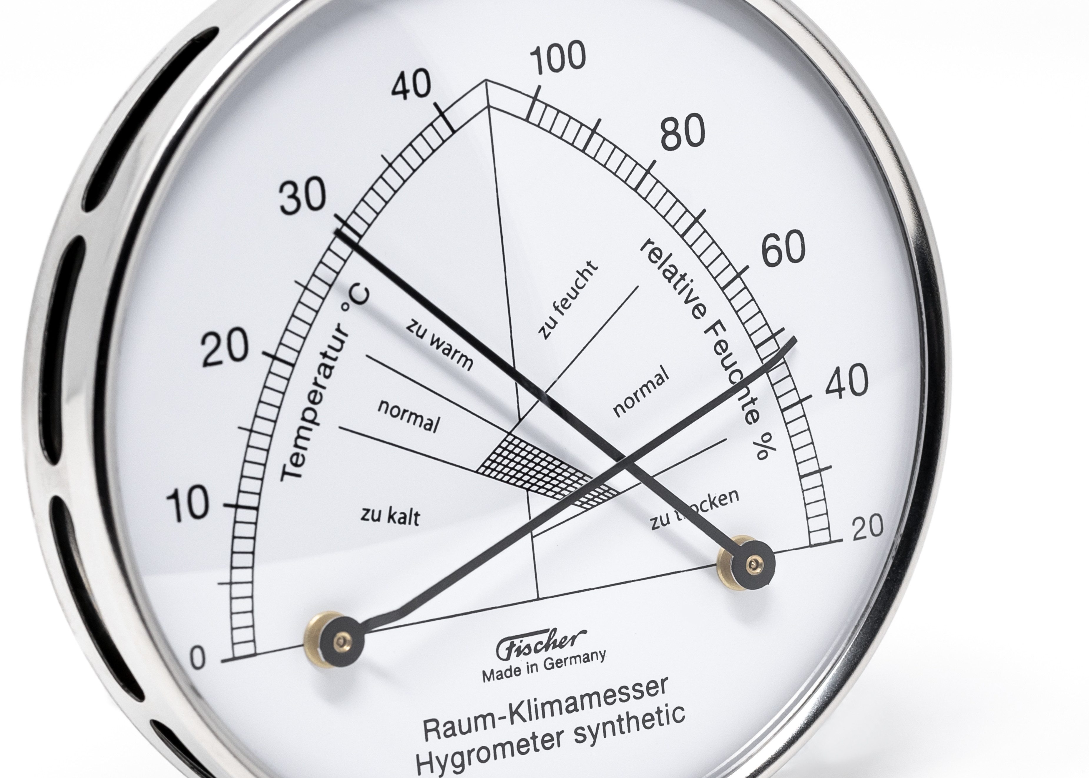 Fischer Klimamesser Fischer 142.01 Raum-Klimamesser 100mm Hygrothermometer Made in Germany