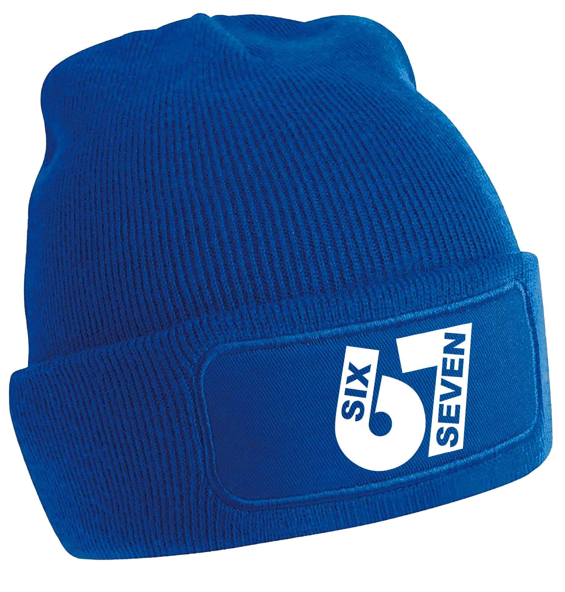 Strickmütze mit 67 print