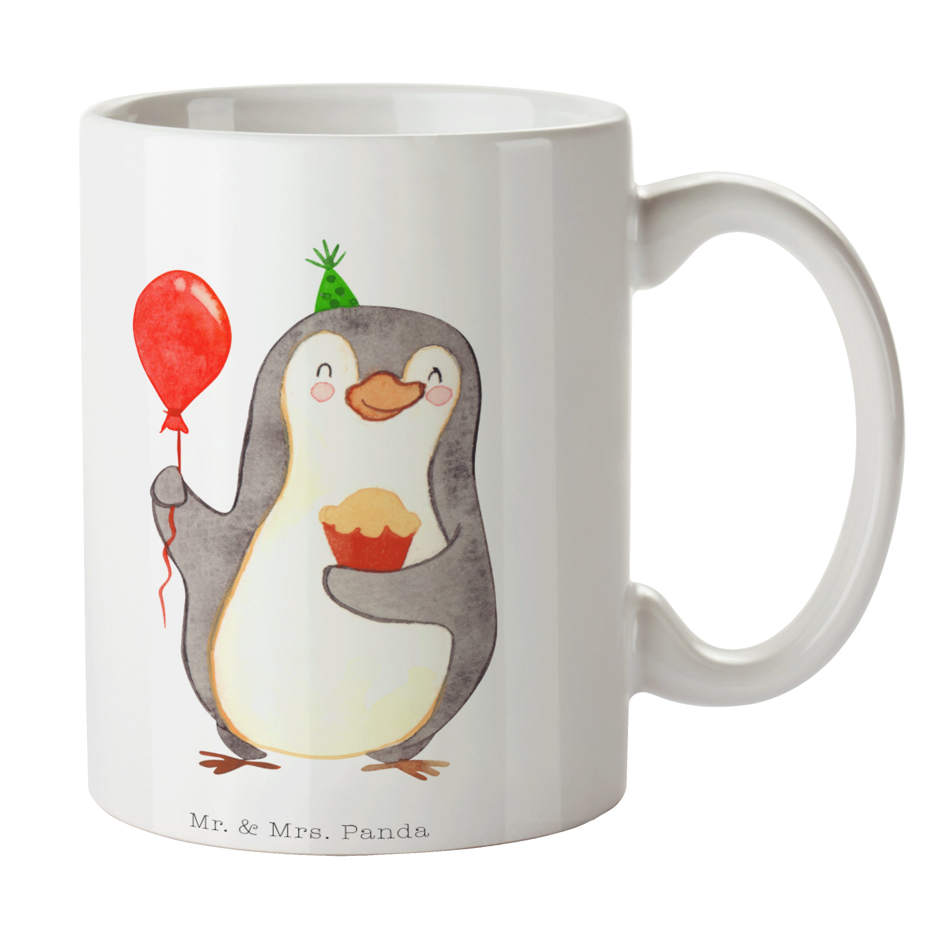 Mr. & Mrs. Panda Tasse Pinguin Geburtstag - Weiß - Geschenk, Büro Tasse, Geburtstagsgeschenk, Keramik
