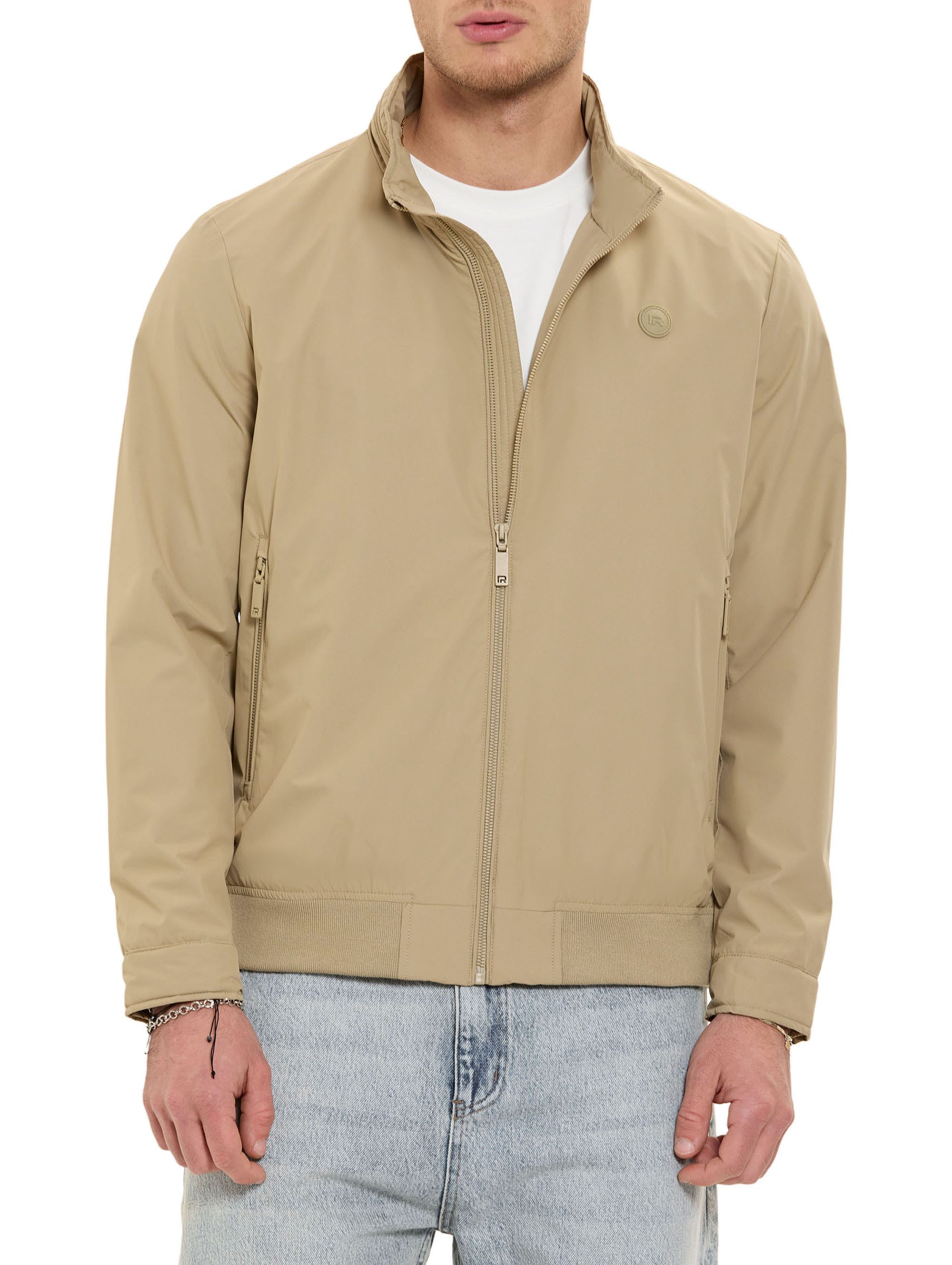 RedBridge Sommerjacke mit Stehkragen und versteckter Kapuze Übergangsjacke Casual Stehkragen mit integrierter Kapuze, seitliche Eingrifftaschen