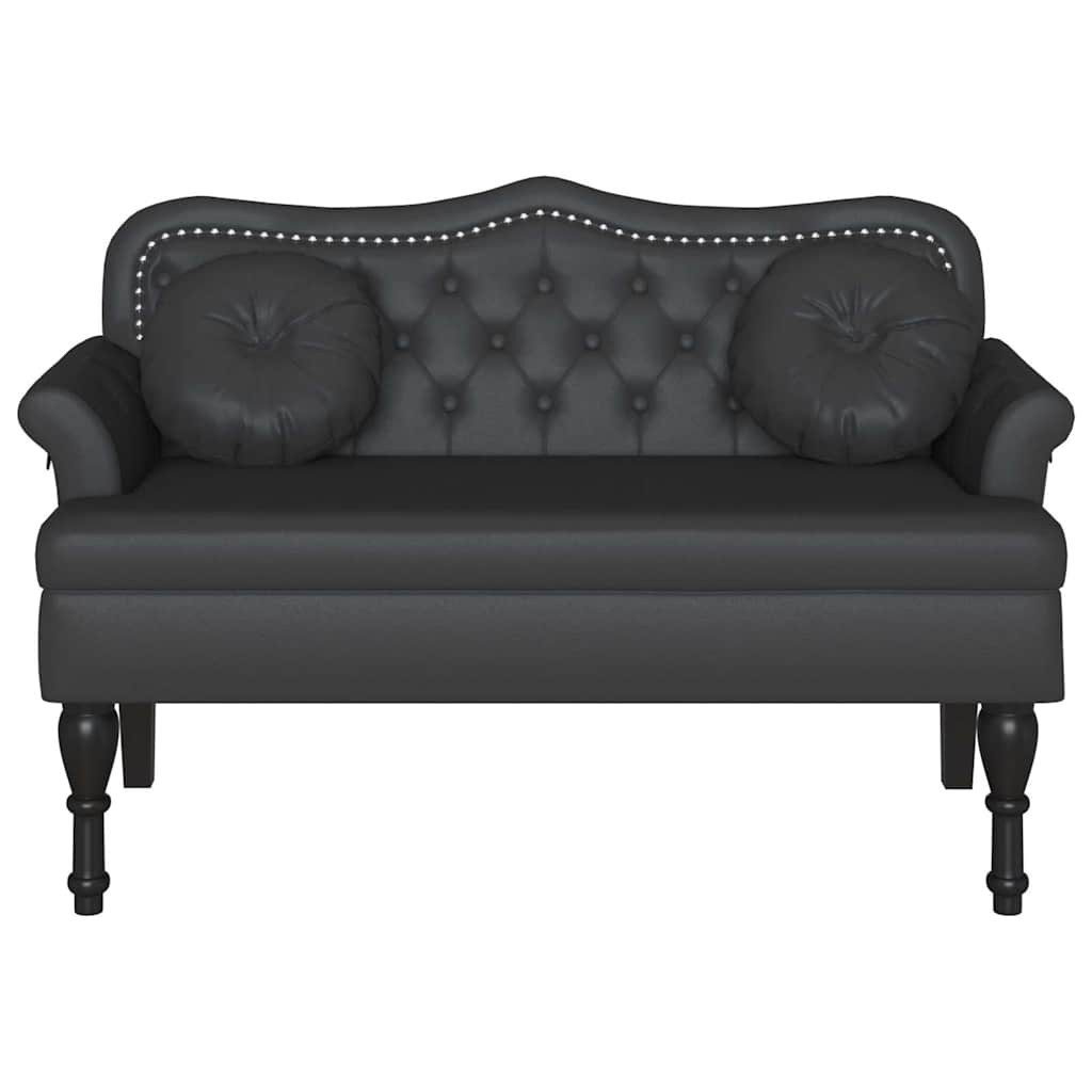 vidaXL Sitzbank Chesterfield Bank Schwarz 120,5 x 65 x 75 cm Kunstleder (1-St) – Bild 4 von 5