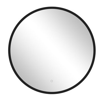 Lomadox Badmöbel-Set SORRENT-03, (Spar-Set, 6-St., Spiegel Doppelwaschtisch Hochschrank Unterschrank Hängeschrank), Eiche, Doppelwaschtisch weiß, 2 LED Spiegel