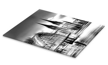 Posterlounge Acrylglasbild Städtecollagen, Kölner Skyline in Schwarz/Weiß, Illustration