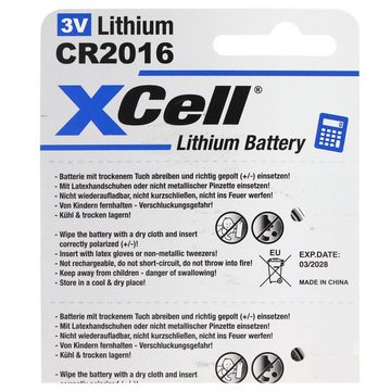 XCell 5er-Sparset CR2016 Lithium Batterie 3V, CR2016 Batterien im praktisch Batterie, (3,0 V)