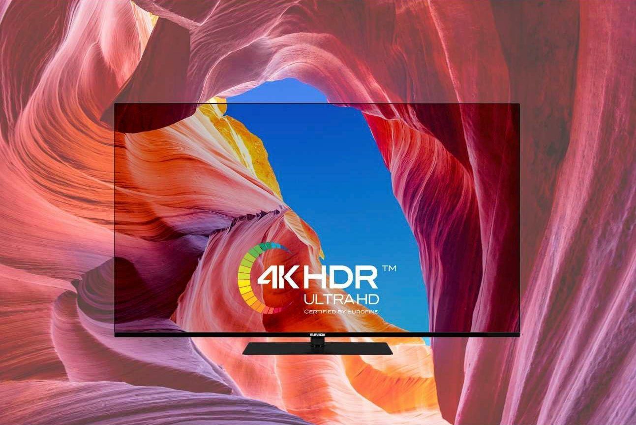 HD, (164 Ultra D65V950M2CWH Zoll, Atmos,USB-Recording,Google Assistent,Android-TV) Dolby Telefunken Smart-TV, cm/65 4K LED-Fernseher