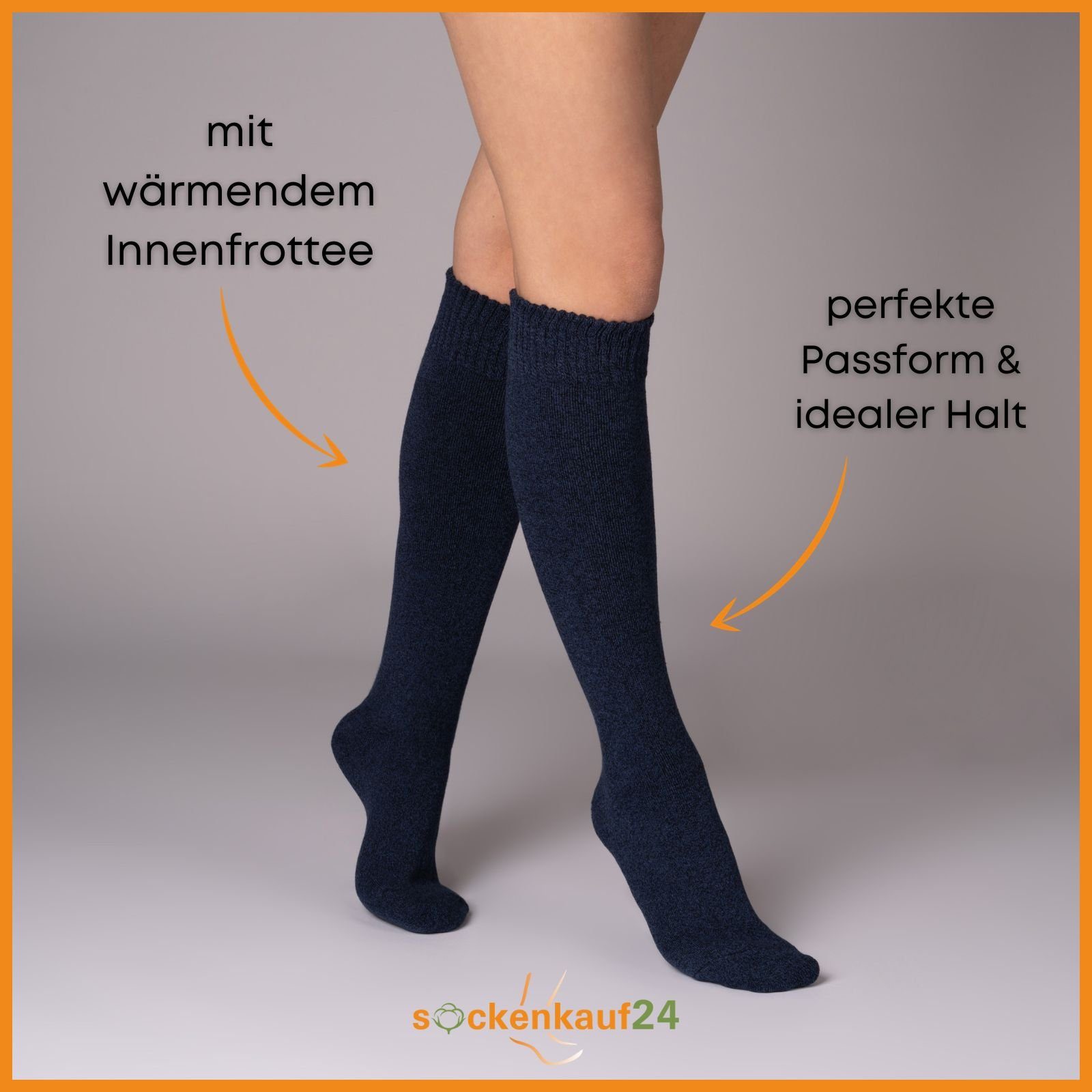 sockenkauf24 Kniestrümpfe 4 Paar Herren Thermostrümpfe mit Innenfrottee Win günstig online kaufen