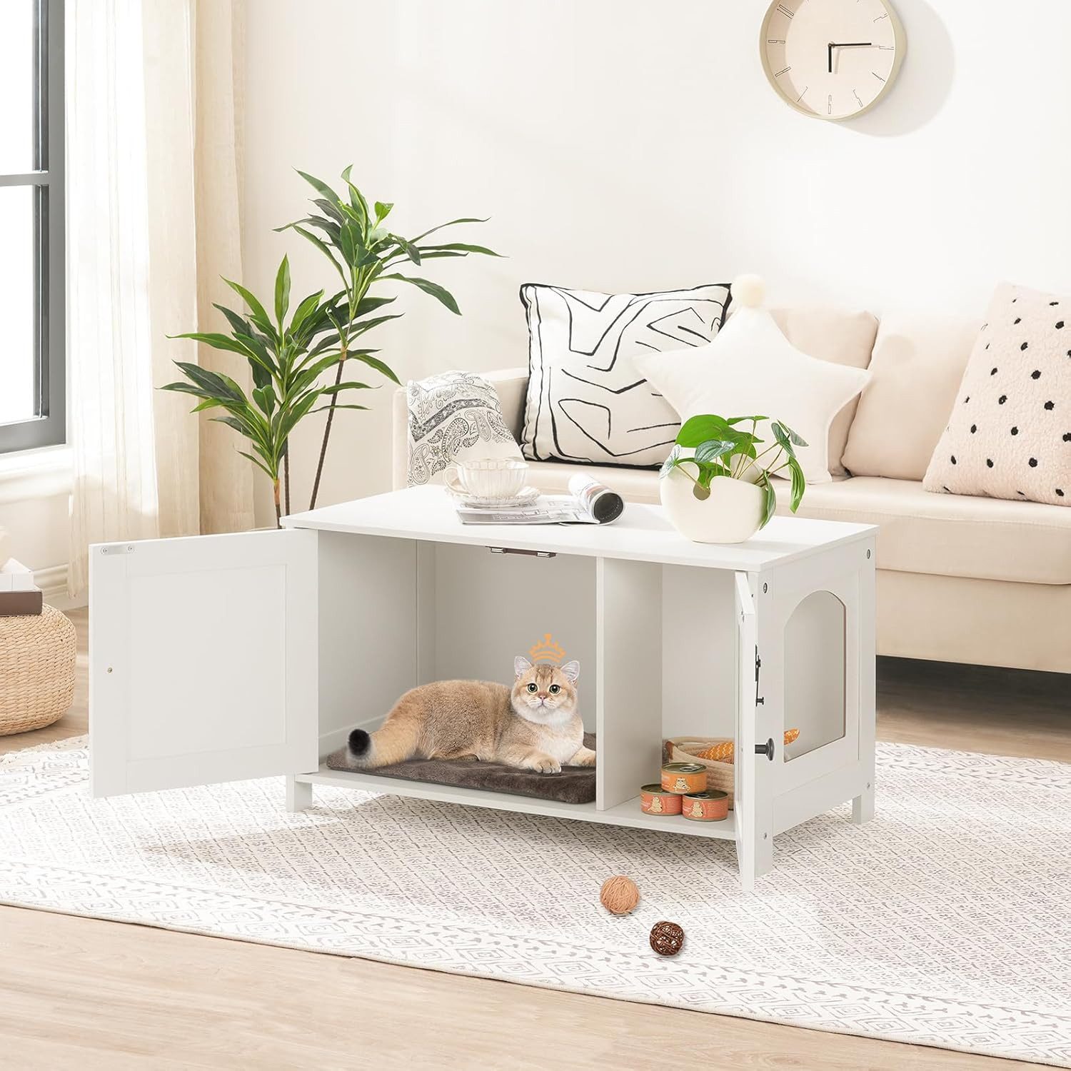 Hoobro Katzenhaus Katzenschrank, Katzenklo mit separater günstig online kaufen