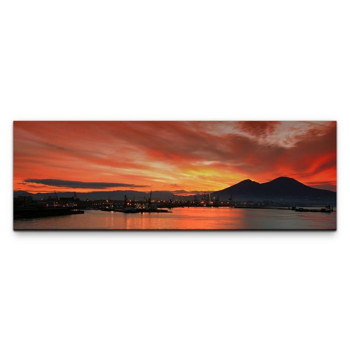 möbel-direkt.de Leinwandbild Bilder XXL Hafen bei Sonnenaufgang Wandbild auf Leinwand