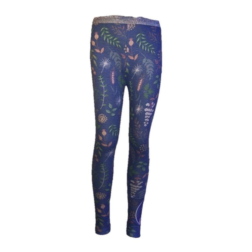 blau glizerndem EplusM Leggings, Frozen Leggings Bund mit