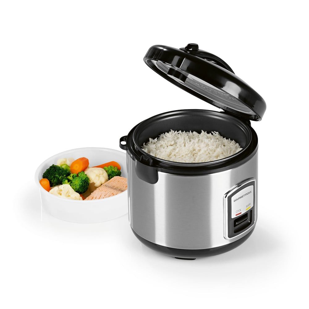 GOURMETmaxx Рисоварка mit Gartopf, 400 W, mit praktischer Dampfgarfunktion inkl. Dampfkorb/Reislöffel/Messbecher