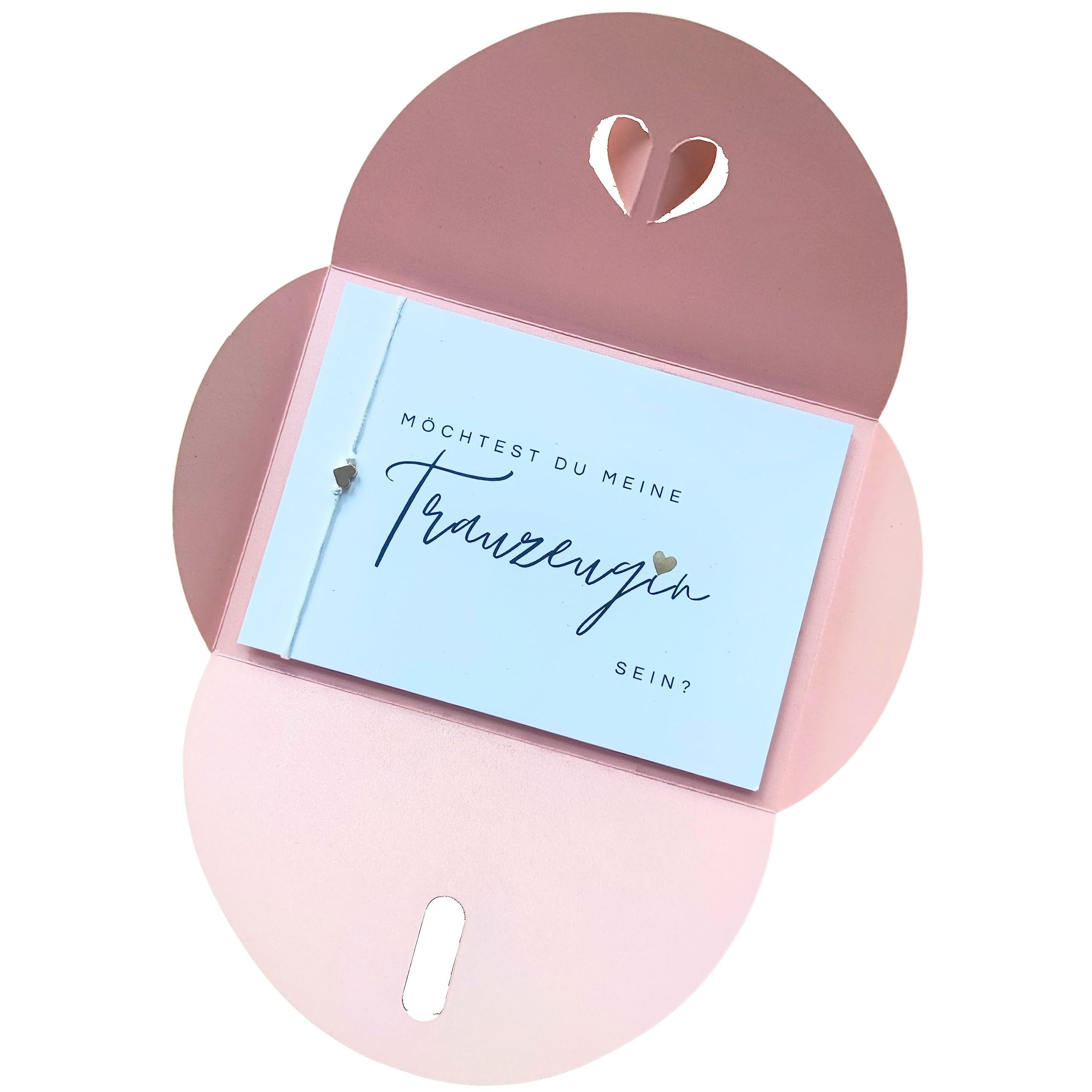 Briefzauber Hochzeitskarte Trauzeugin fragen - Karte mit Armband & Herzumschlag (vers. Varianten)