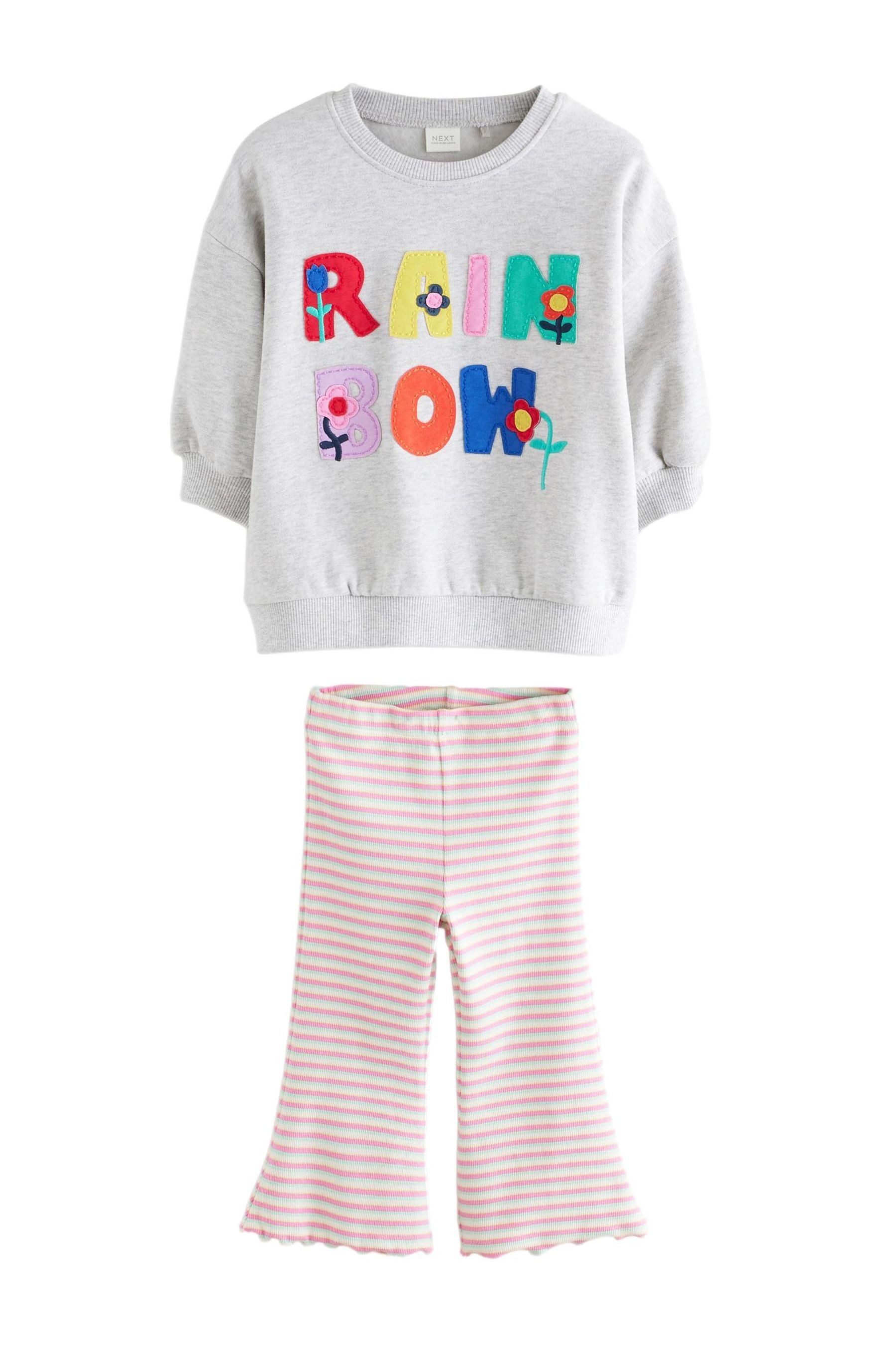 Shirt & Leggings Sweatshirt und ausgestellte Leggings im Set